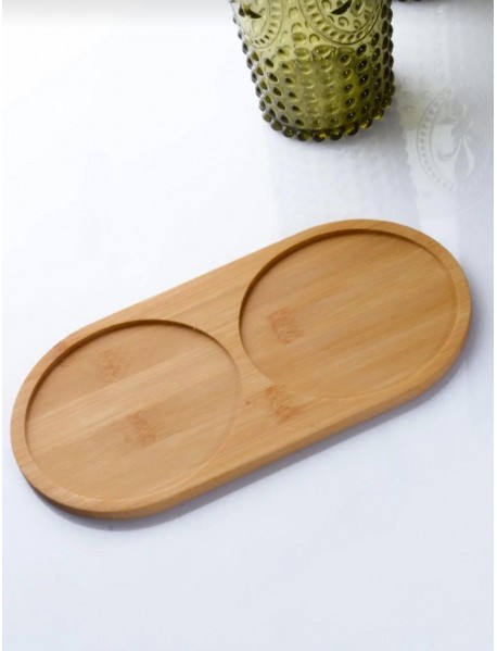 BAMBU YAĞDANLIK ALTLIĞI OVAL 2 BÖLMELİ